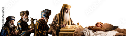 Christmas story the Magi five kings brought gifts to the baby Jesus in the Christmas manger