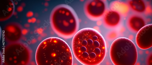 Blut Zellen runde rote Blutkörperchen makro, mikroskopisch klein fließen in Adern und Venen, Krankheiten, Forschung, Krebs und Medizin, Behandlung, Wissenschaft und Sauerstoff Transport Pharmazie 