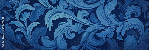 Beautiful blue damask pattern background