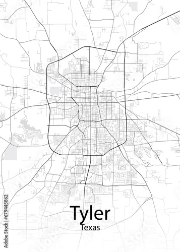 Tyler Texas minimalist map