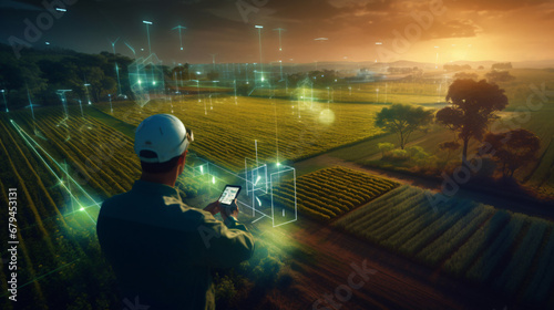 Agritech Evolution at Dawn Generate by AI.