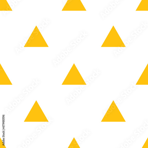 Digital png illustration of yellow triangles repeated on transparent background