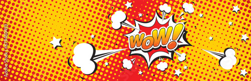 Wow! Comic speech bubble. vector illustration