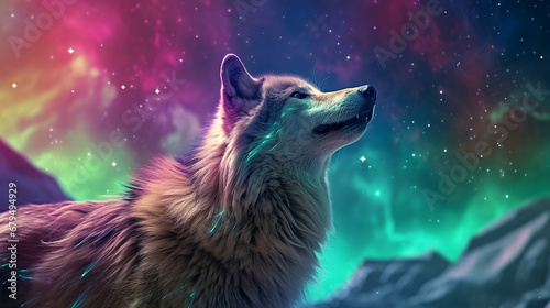 wolf in the woods HD 8K wallpaper Stock Photographic Image 