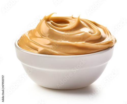 Tasty peanut butter in bowl