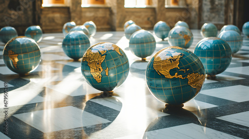A group of globes