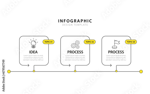 Timeline Creator infographic template. 3 Step timeline journey, calendar Flat simple infographics design template. presentation graph. Business concept with 3 options, vector illustration.