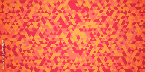 Seamless geometric pattern square shapes low polygon backdrop background. Abstract geometric wall tile and metal cube background triangle wallpaper. red and yellow polygonal background. 