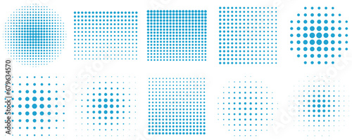 Blue Halftone Dotted