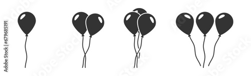Party balloons. Balloon icon set. Bunch of party balloons. Vector illustration.