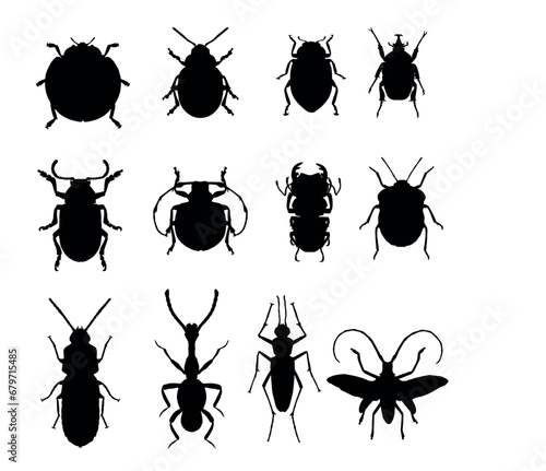 set of insects silhouettes