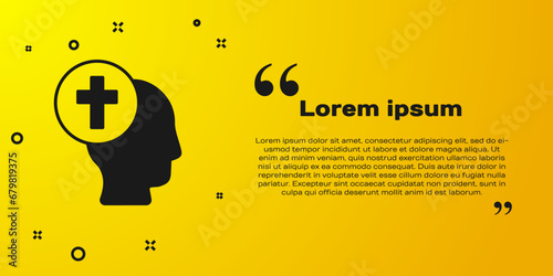 Black Priest icon isolated on yellow background. Vector