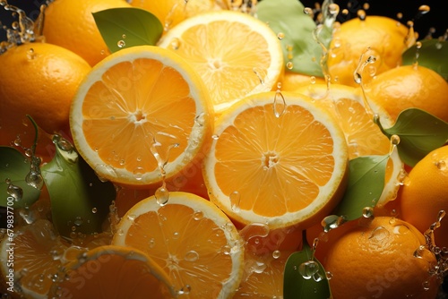 oranges volant dans un jet d'eau, photo de publicité, oranges flying in a stream of water, advertising photo