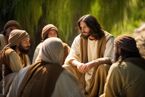 Jesus talking to his disciples 