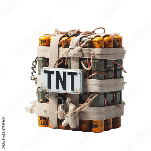 TNT explosive bomb isolated on transparent background