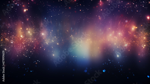 Gorgeous image of fireworks launched among the stars in the night sky, for wallpaper, 8K