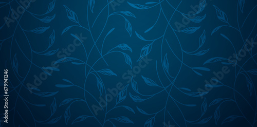 vector illustration Abstract blue background with leaves wallpapers for Presentations marketing, decks, ads, books covers, Digital interfaces, print design templates material, wedding invitation cards