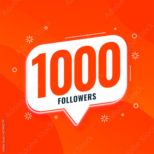 1000 thousand social media followers success background for web network