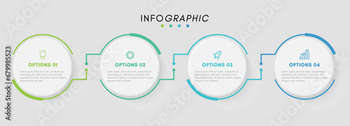 Business infographic design template with 4 options or steps. 