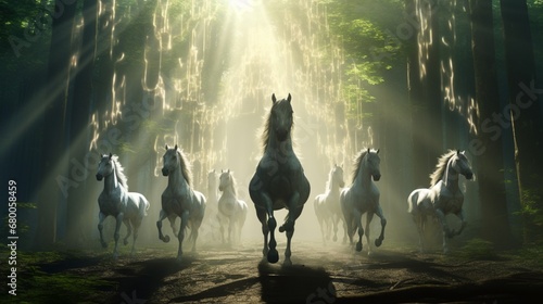 a mystic ritual where the amazing forest horse and forest spirits unite to protect their realm.