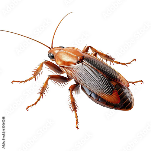 Cockroach in a Still Pose Isolated on Transparent or White Background, PNG