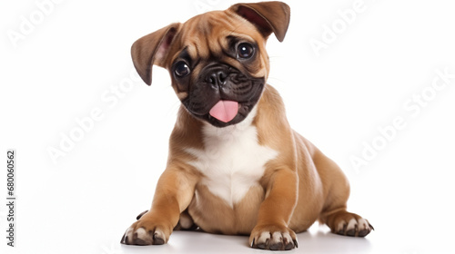 Cute dog in love with you, , isolated on white background,