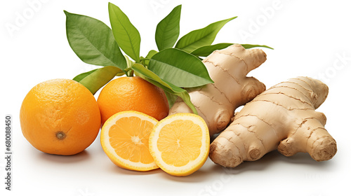 oranges with ginger roots
