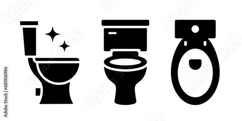 Toilet icon bowl sanitary clean silhouette ware vector bathroom. Bidet toilet vector flush wc icon.