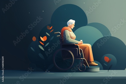 Poster or banner design for elderly care and old home