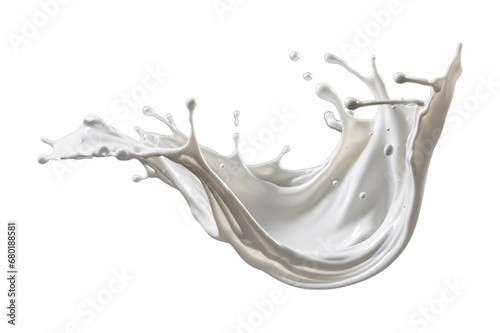 twisted milk splash isolated on a transparent background, creamy Yogurt or white paint wave swirl splashing clipart PNG, liquid splash 