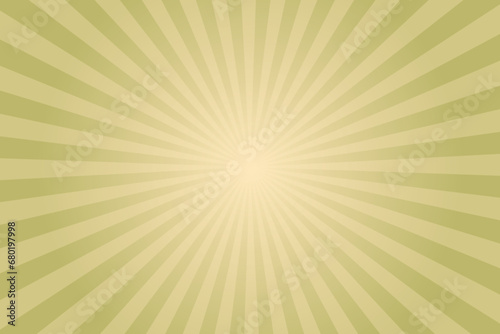 Dark khaki retro vintage style background with sun rays. Olive green sunburst background. Vector illustration