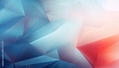 Abstract futuristic geometric blue and red gradient background.