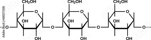 Amylose structural formula, starch component