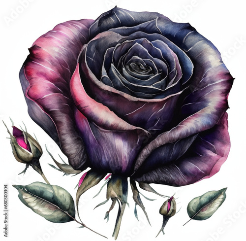 Czarna róża ilustracja