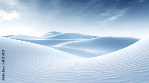 ice cold frozen snow mountain dune landscape background. abstract white blue snow desert scene illustration. arctic winter season snowfall concept. - generative ai