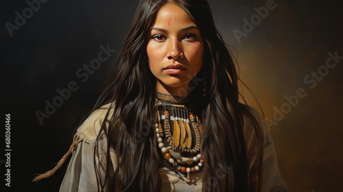 Apache women background wallpaper ai generated