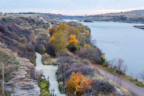 Giant Springs State Park in Great Falls, Montana, in autumn season