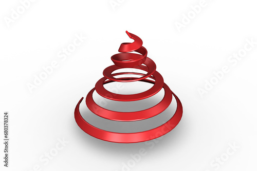 Digital png image of red spiral on transparent background