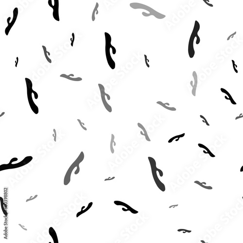 Seamless vector pattern with sex toy symbols, creating a creative monochrome background with rotated elements. Vector illustration on white background
