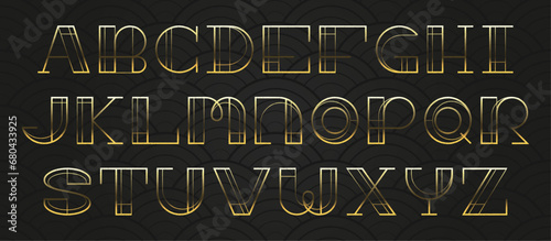 Art Deco Font with a subtle eroded, distressed texture.