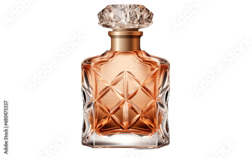 Perfume Elegance Glass Bottle on White or PNG Transparent Background.