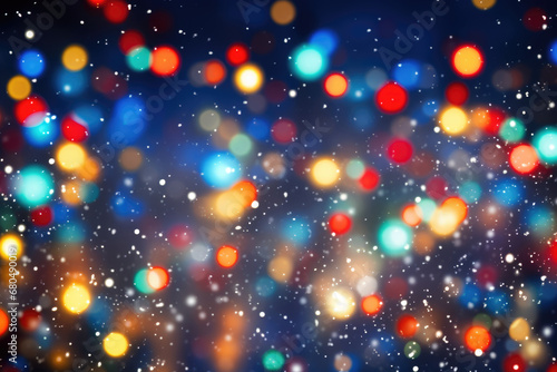 Abstract Christmas lights holiday background