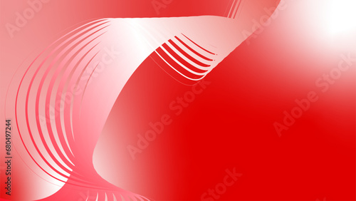 red white red flag color gradient background abstract wavy technology lines