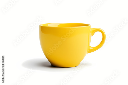 Yellow Cup On White Background
