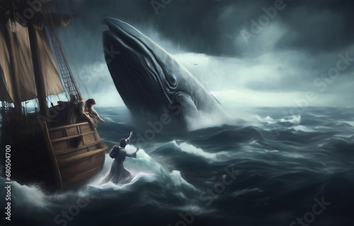 Jonah and the Whale - Book of Jonah in the Old Testament of the Bible - Oceanic Miracle: Jonah's Unlikely Alliance with the Benevolent Leviathan