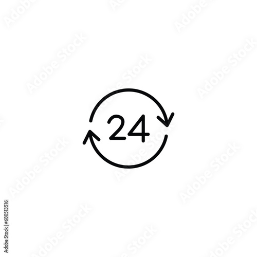 24 hours icon, 24 hours sign vector design