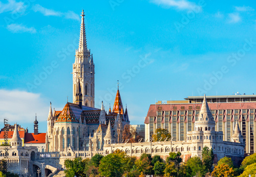 Fisherman bastion and Matthias church in Budapest, Hungary