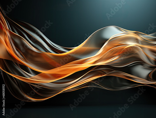 Luxury style golden line wave on an abstract background.