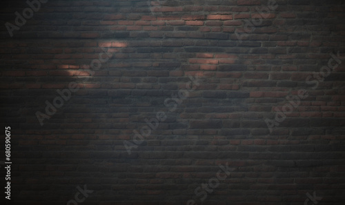Old grunge and rustic dark black brick wall. Sign. logo or product placement concept background. Advertisement idea. Copy space.