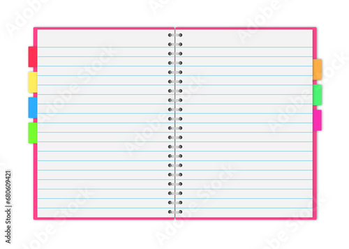 isolated lined journal notebook on transparent background